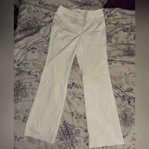 White House Black Market Ivory Pinstripe Trousers
